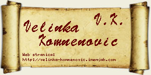 Velinka Komnenović vizit kartica